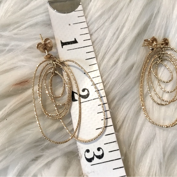 Vintage Real 14K Yellow Italian Gold Circle Dangle Earrings ( 5.2 Grams) - Picture 12 of 12